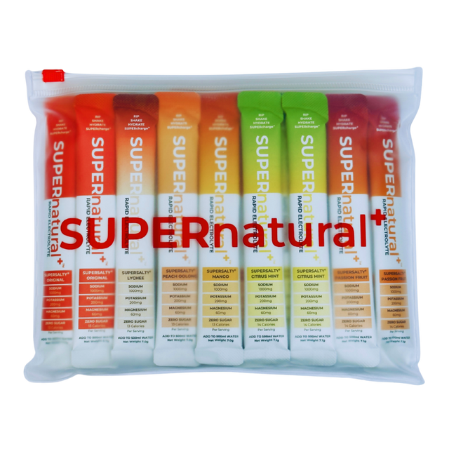 SUPERnatural+ Rapid Electrolytes Mixed Pack - 30 Pack of electrolyte sachets - Aid Station