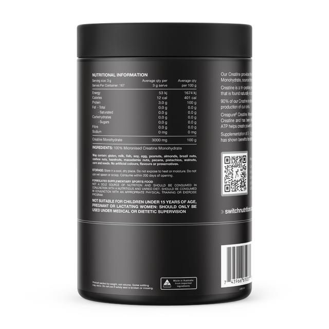 Switch Nutrition - Creatine - Perform - Back
