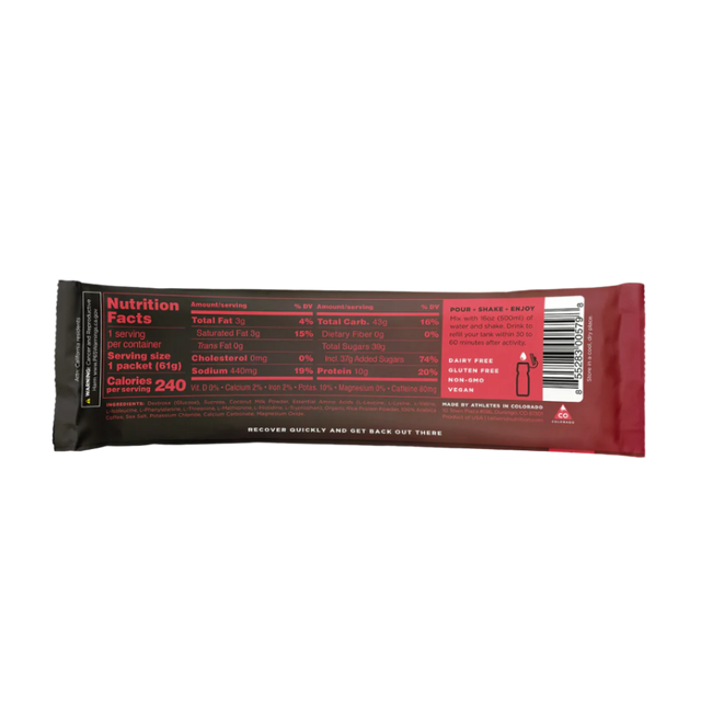 Tailwind Nutrition - Recovery Mix Stick - Coffee (with caffeine) (61g) - Back