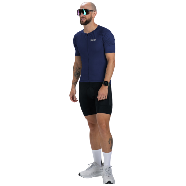 Zoot Men's Core Tri Aero Jersey in Navy colourway - front angle view