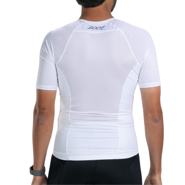 Zoot Men's Core Tri Aero Jersey in White colourway - back view