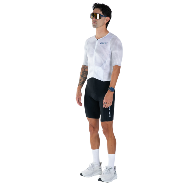 Zoot Mens Ultra Tri P1X Racesuit in Chrome, front three-quarter angle