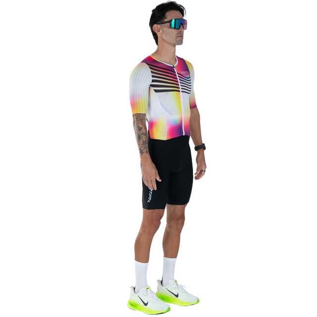 Zoot Men's Ultra Tri P1X Racesuit in Eclipse colourway - front angle view