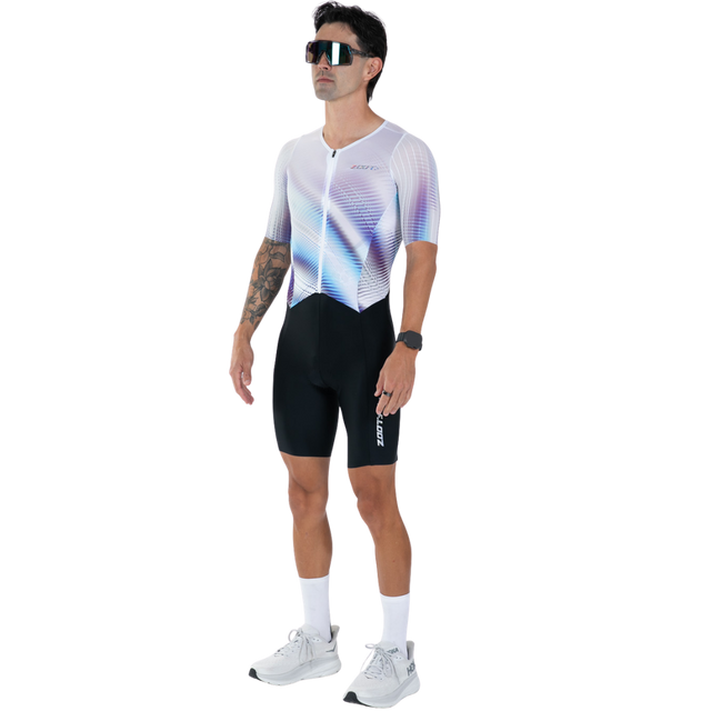 Zoot Men's Ultra Tri P1X Racesuit in Nova colourway - front angle view