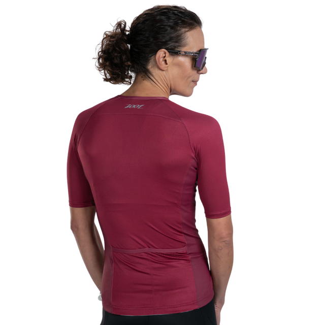 Zoot Women's Core Tri Jersey in Plum colourway - back view