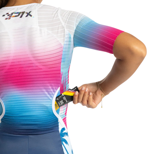 Zoot Women's Ultra Tri P1X Racesuit in Paradise colourway - back gel pocket detail