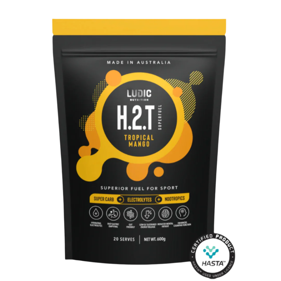 600g pouch of Ludic H2T tropical mango SuperFuel.