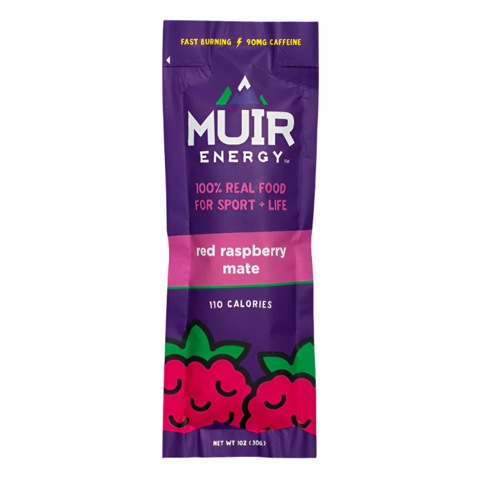 Muir Energy - Energy Gels - Red Raspberry Mate (90mg caffeine) 